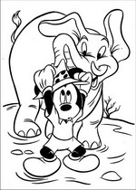 coloring page Mickey on safari